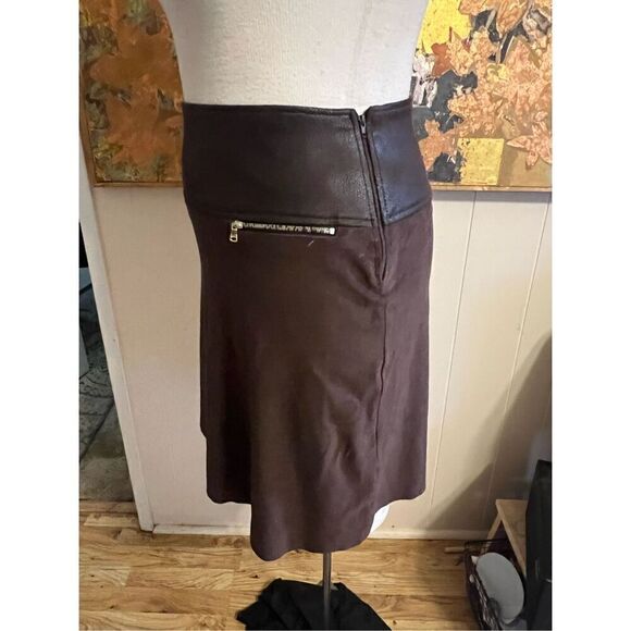 Armand Thiery Vegan Suede & Leather Mini Skirt Soft So Comfortable S/M - Picture 2 of 6